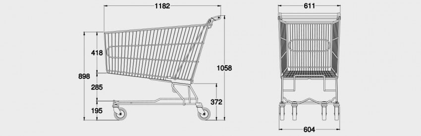 Schematic drawing for Extra Capacity Large Trolley